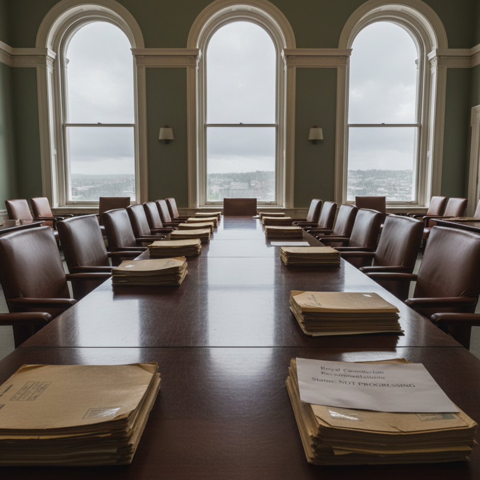 Empty Cabinet room with abandoned recommendations