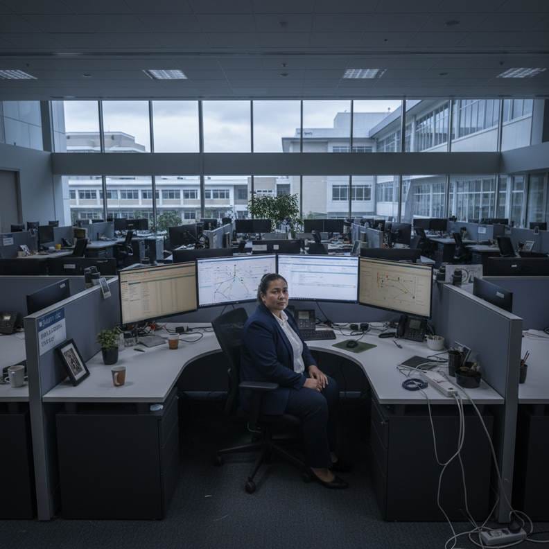 Empty desks in Health NZ's Data and Digital department after sweeping back-office cuts