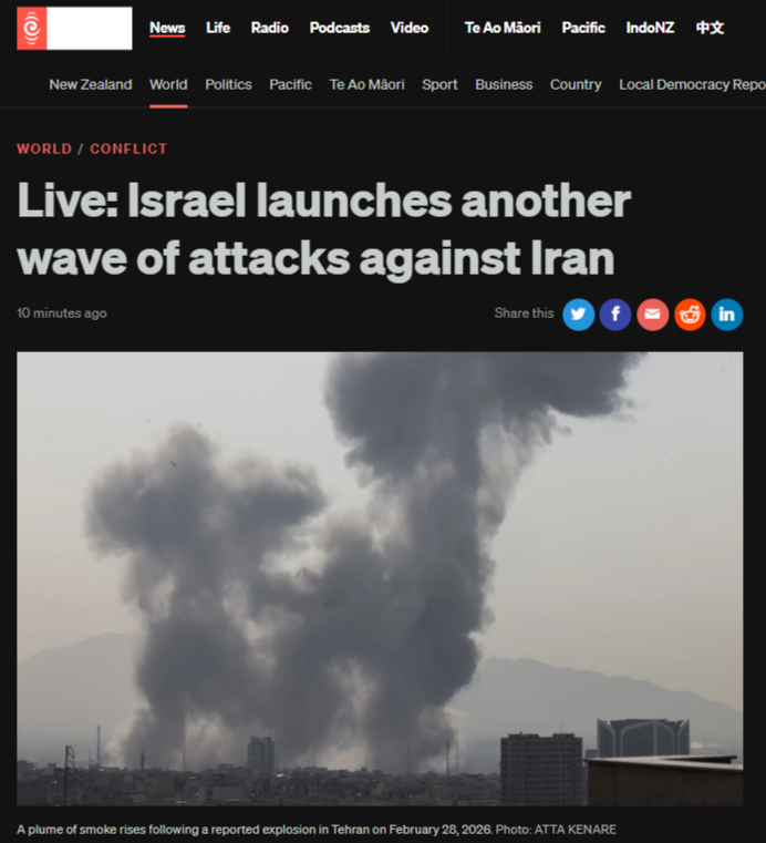 "Operation Epic Fury, Operation Colonial Cowardice: How Luxon's Government Dances on the Graves of Children While the Taiaha Burns Green" - 29 February 2026