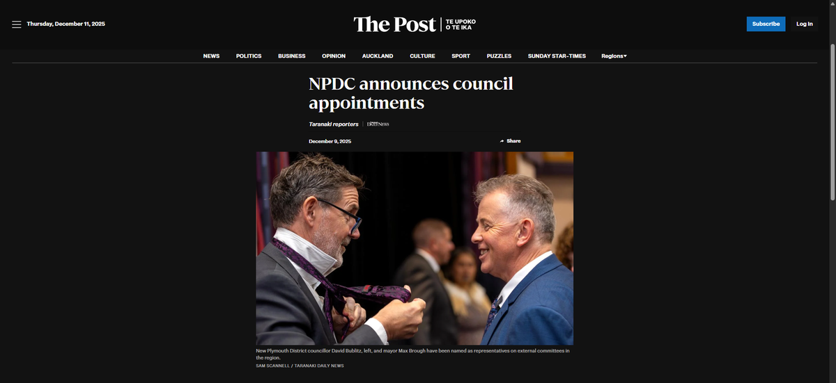“Behind Closed Doors: How NPDC’s Council Appointments Entrench Neoliberal Control and Marginalise Mana Whenua” - 11 December 2025