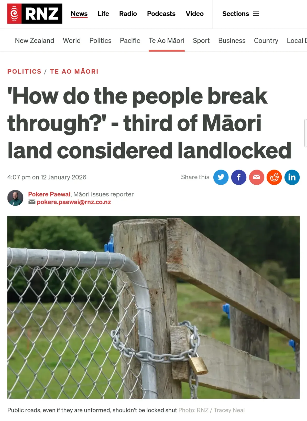 “THE GREAT LAND LOCKOUT: A METAPHORICAL RECKONING” - 12 January 2026