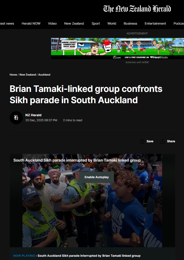 The Bully Who Sends His Boys: How Brian Tamaki Weaponises Māori Culture to Terrorise Immigrants” - 22 December 2025