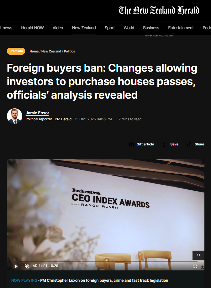 “WHILE YOU WAIT IN A MOTEL, THEY ROLL OUT THE RED CARPET” - 16 December 2025