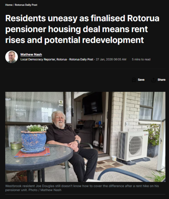 “Moral Failure: How Emerge Aotearoa’s Rotorua Pensioner Housing Takeover Betrays Vulnerable Seniors” - 27 January 2026