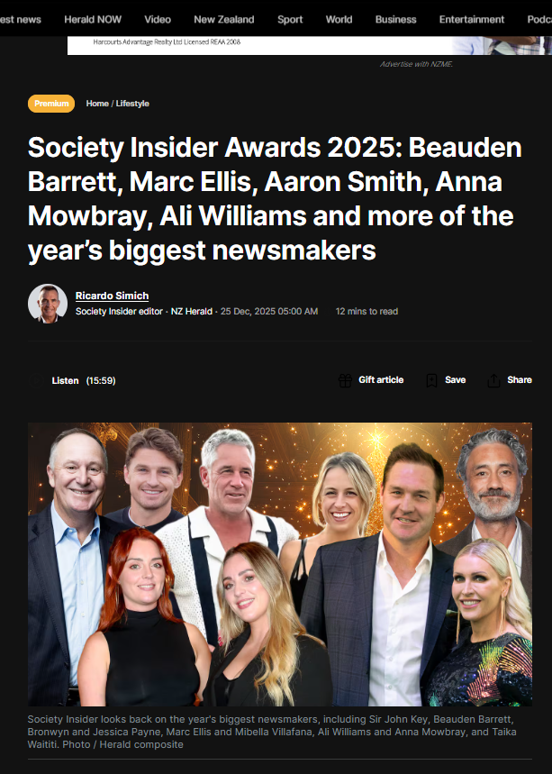 “TE PŌ HARARA: THE SOCIETY INSIDER AWARDS ARE A TOXIC SPILL” - 25 December 2025