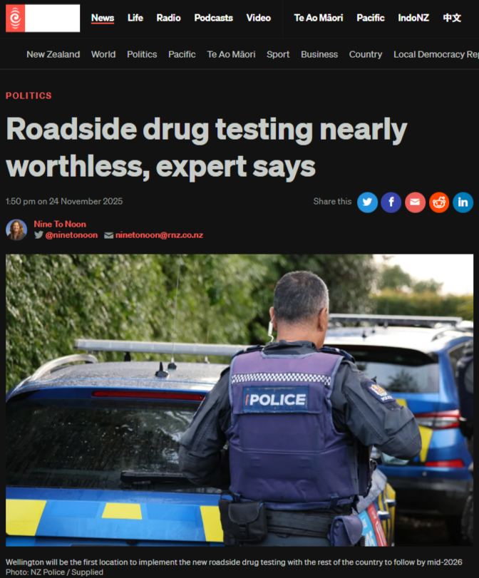 “ROADSIDE DRUG TESTING” - 25 November 2025