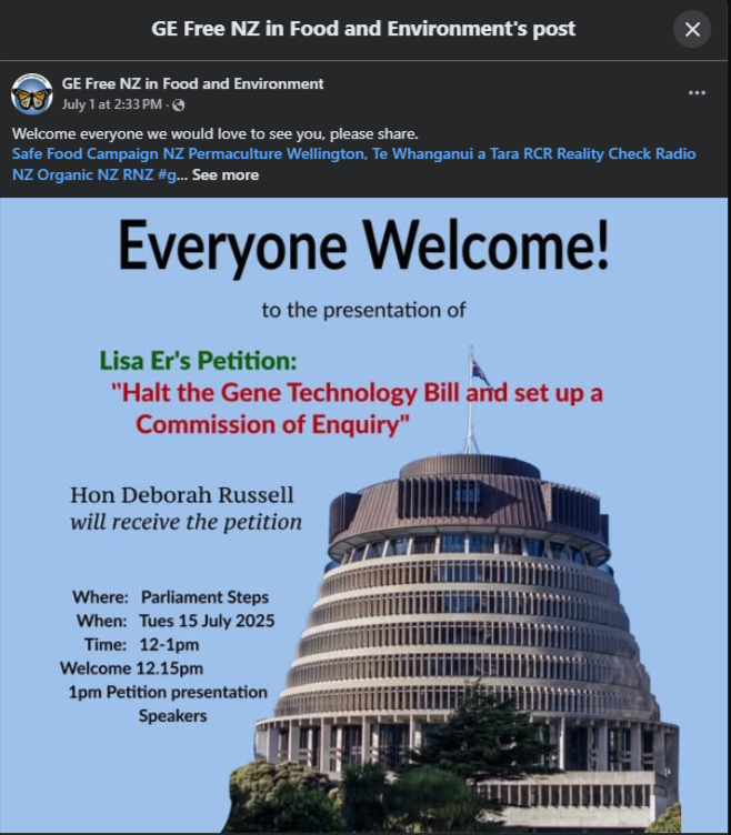 “Stopping the Corporate Takeover of Our Food - Support Lisa Er's Petition! - 10 July 2025