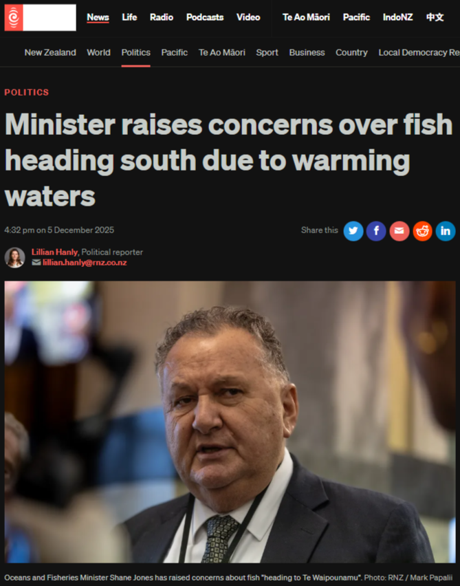 “THE GREAT MIGRATION: HOW A 34% WARMING SPIKE IS STEALING MĀORI QUOTA” - 6 December 2025