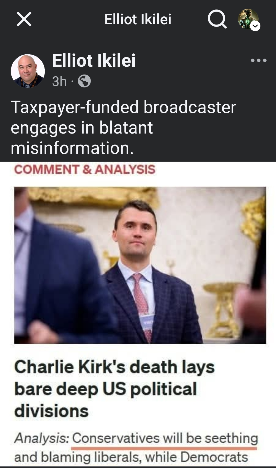 "Elliot Ikilei's toxic assault on tino rangatiratanga through fabricated "misinformation" claims" - 12 September 2025