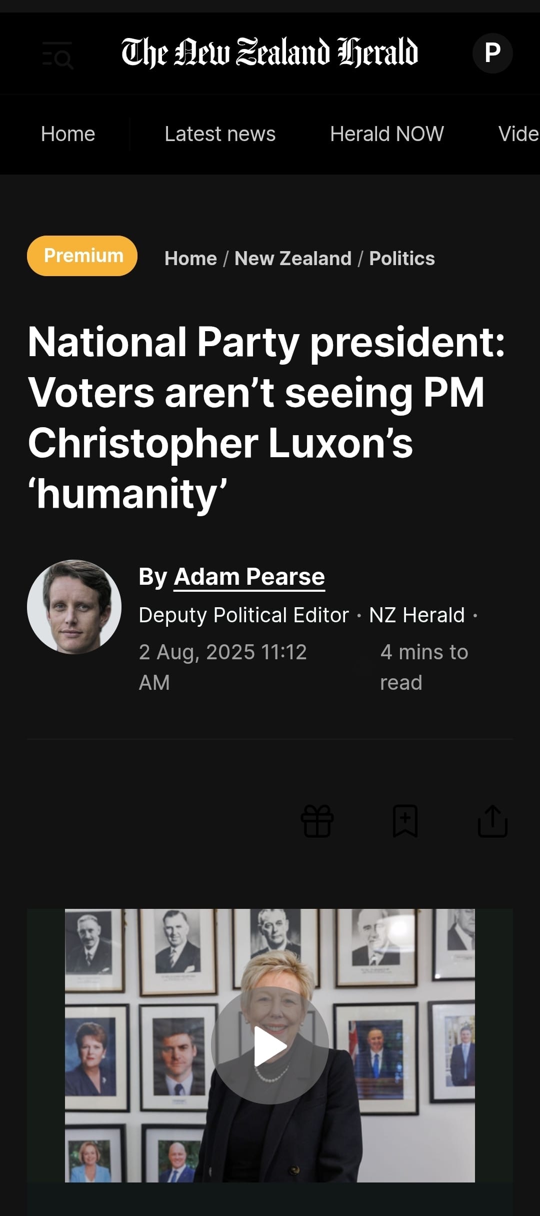 “The Grotesque Spectacle of Luxon's "Humanity"“ - 4 August 2025