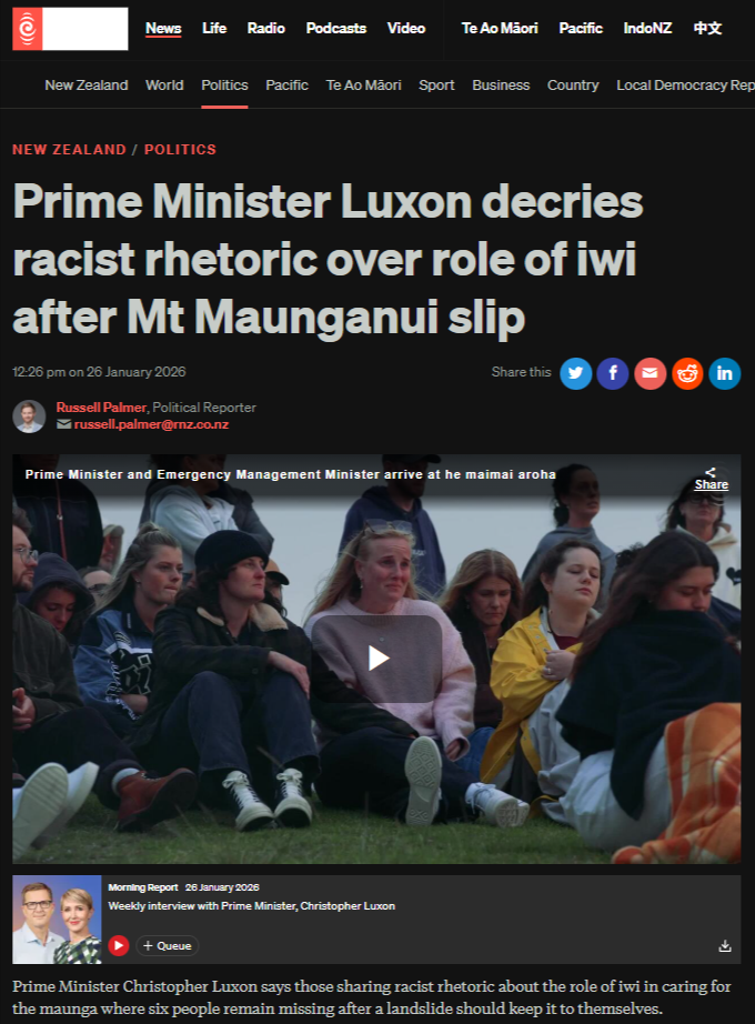 “Julian Batchelor’s Stop Co-Governance Rant and the Luxon Government’s Complicit Co-Optation” - 27 January 2026