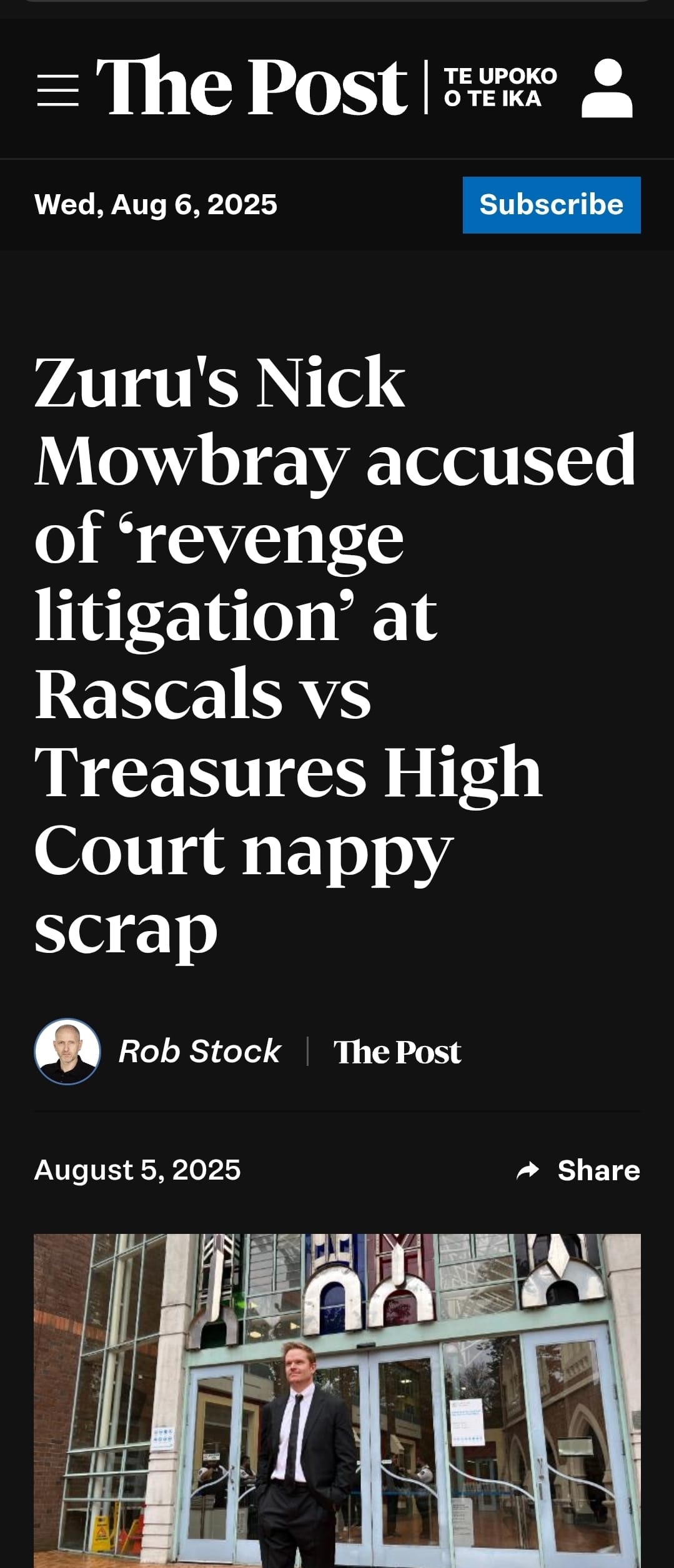 “The Corporate Nappy Wars: How Nick Mowbray's Legal Tantrums Expose New Zealand's Plutocratic Justice System” - 6 August 2025