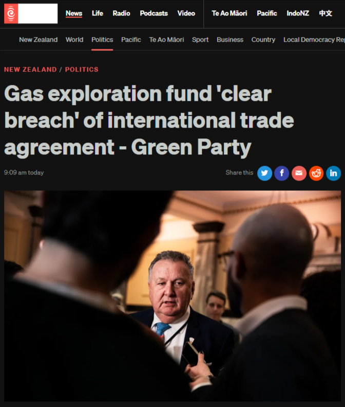 Shane Jones' Gas Gambit: Colonial Fossil Fuel Handouts Breach Trade Law - 24 June 2025
