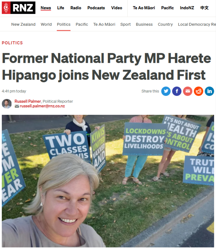"When Anti-Vax Activism Meets Political Opportunism: The Sordid Tale of Harete Hipango's Journey to the Far Right" - 9 September 2025