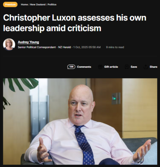 Luxon - Perfecting The Art Of Self-Fellatio - 1 October 2025