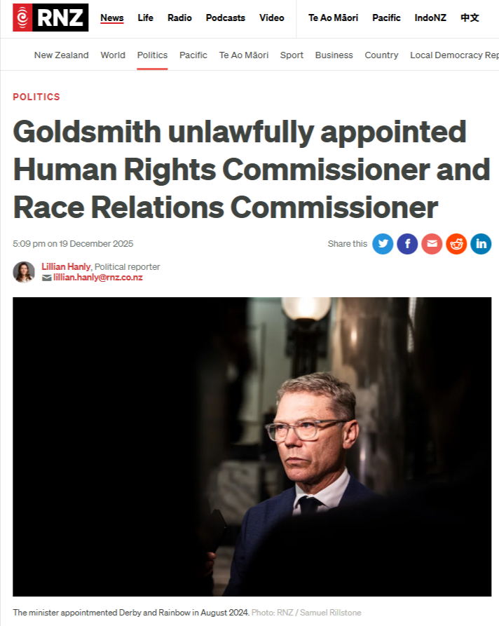“When the Minister of Justice Breaks the Law: The Goldsmith Appointments and Coalition Corruption” - 20 December 2025