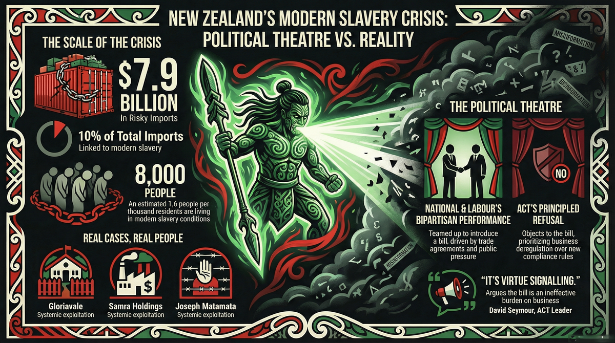 “The Theatre of Shame: How New Zealand’s Political Establishment Performs Virtue While the Machinery of Bondage Churns On” - 30 January 2026