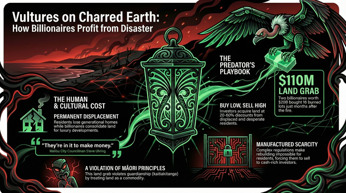 “VULTURES CIRCLING CHARRED EARTH: How Kiwi Billionaires Are Profiteering From California’s Wildfire Catastrophe” - 10 January 2026