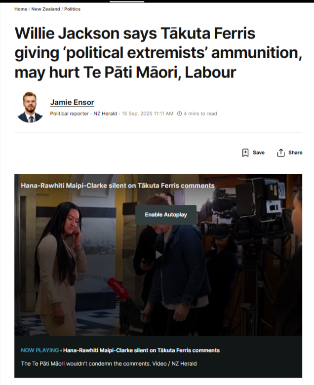 “Willie Jackson's Colonial Deflection” - 15 September 2025