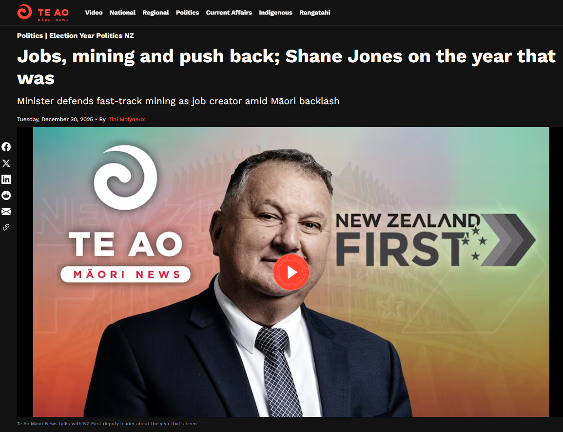 “The Māori Green Lantern Exposes Shane Jones’ Mining Mythology & the Slow Strangulation of Māori Broadcasting” - 30 December 2025