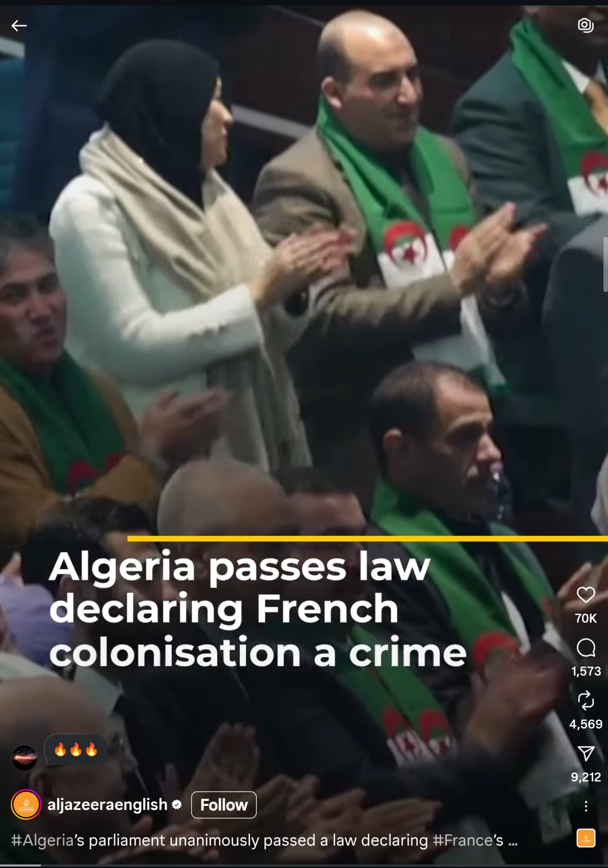 “ALGERIA CRIMINALISES COLONISATION: A TAIAHA TO THE THROAT OF WHITE SUPREMACY” - 30 December 2025