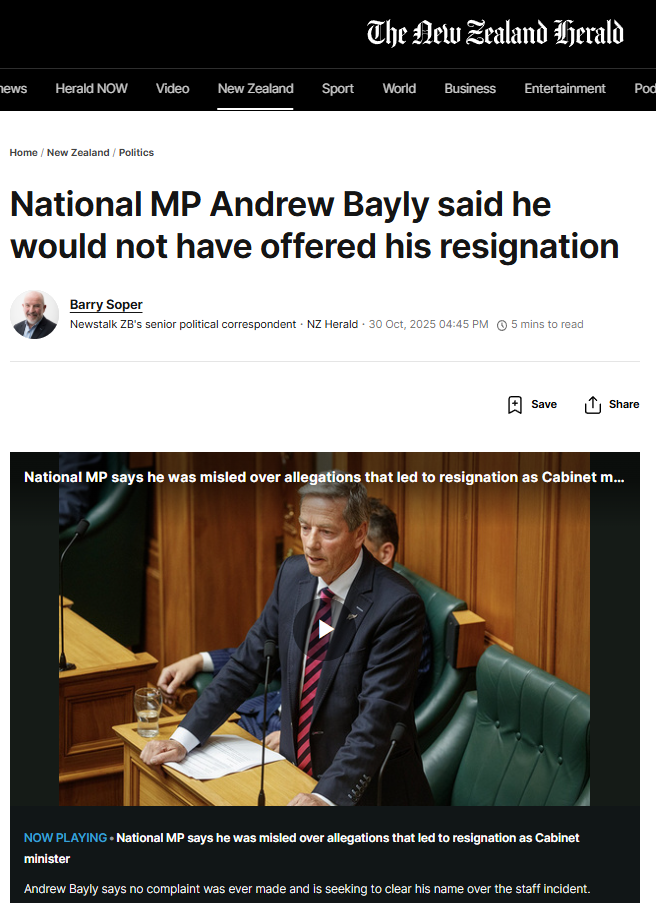 "When Ministers Resign and Media Protects" - 31 October 2025