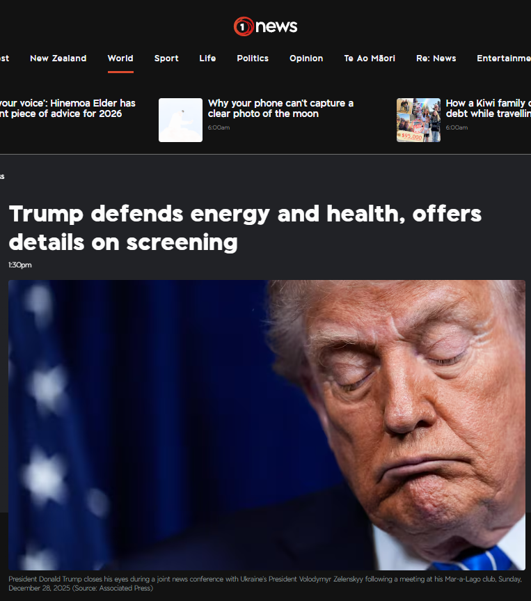 "Trump’s Medical Theatre and the Body That Keeps the Score” - 2 January 2026