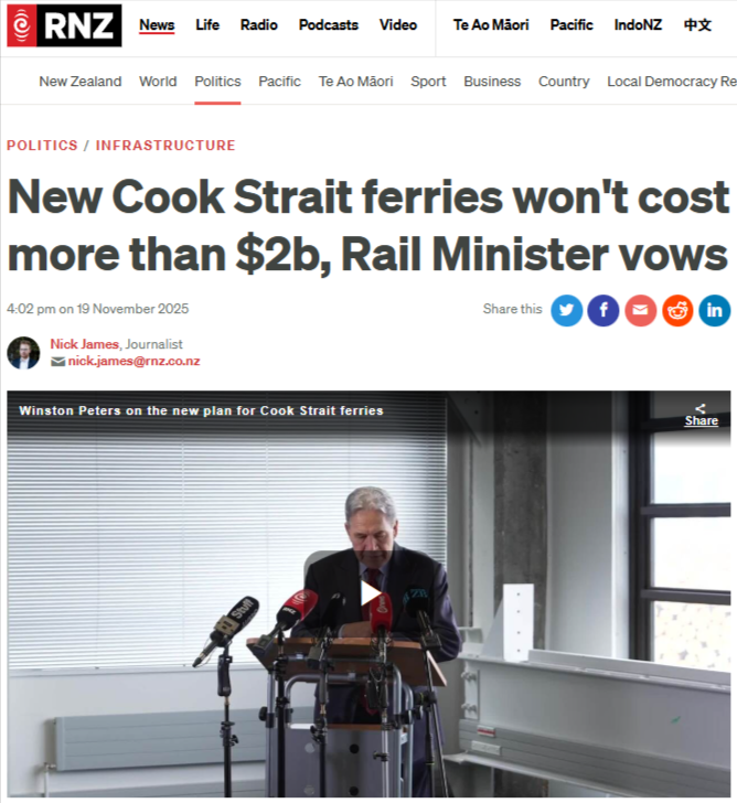 “The Cook Strait Ferry Gambit” - 20 November 2025