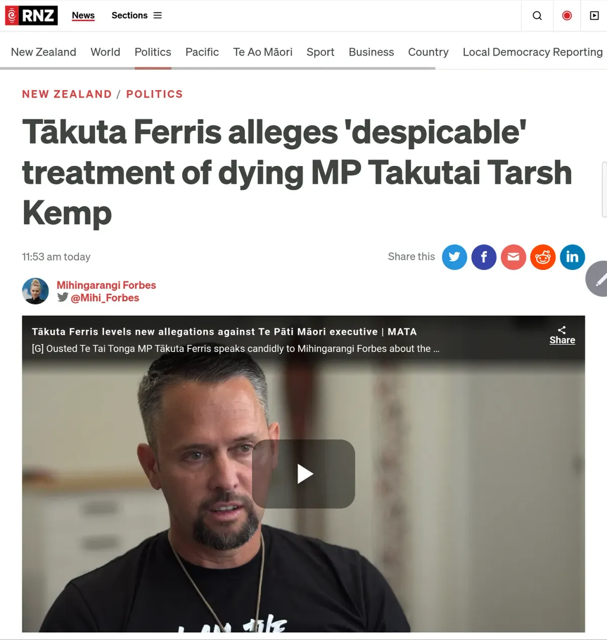 “Te Pāti Māori’s Descent” - 25 November 2025