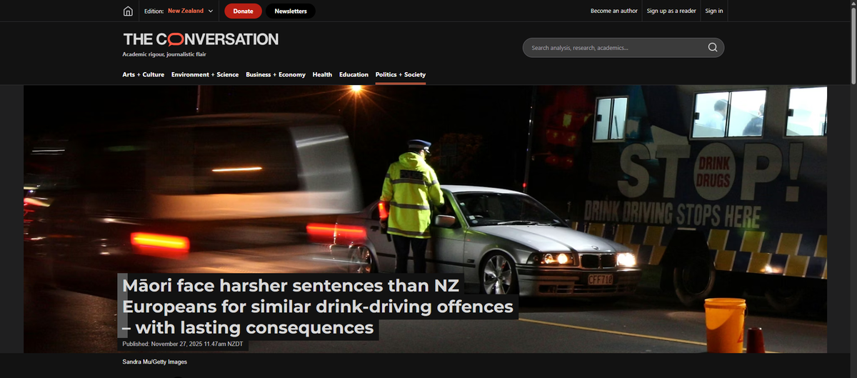 “Judicial Apartheid: Exposed by Data—Māori Sentenced Twice as Harshly for Identical Offences” - 30 November 2025