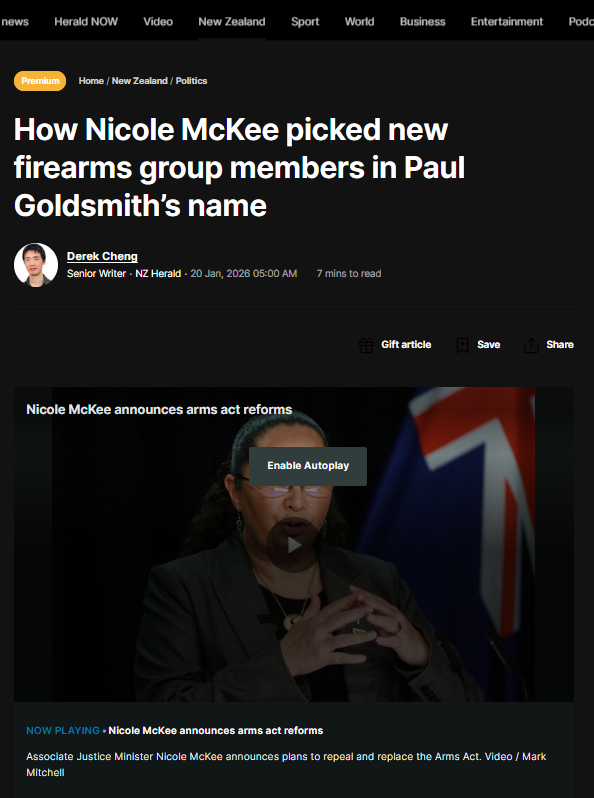 “The McKee Appointments Scandal: How New Zealand’s Government Captured a Regulatory Body in Plain Sight” - 20 January 2026