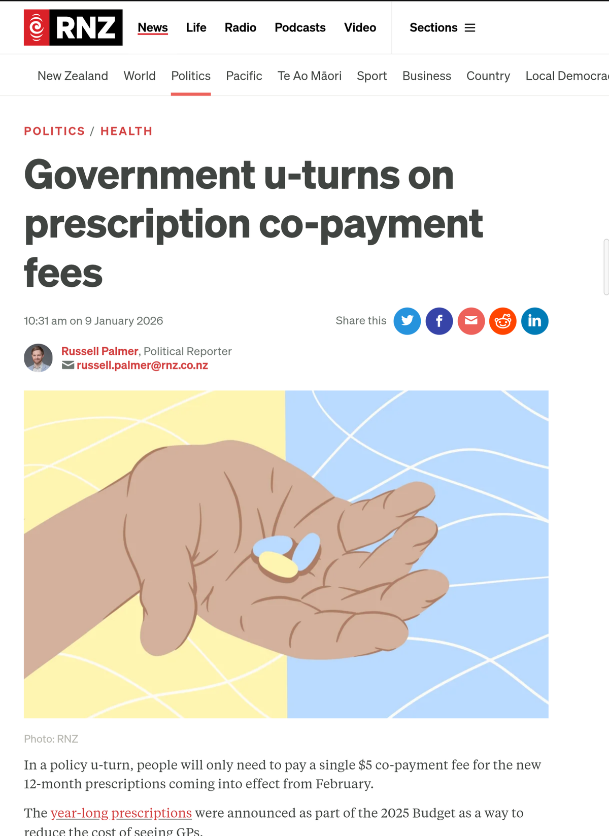 “Government U-Turn on Prescription Co-Payment Fees: A Critical Analysis of Policy Incompetence” - 11 January 2026