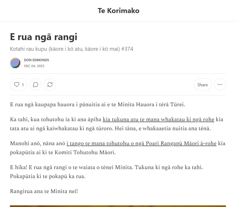 “E Rua Ngā Rangi: How Simeon Brown Devolves Power for Pākehā, Centralises Control Over Māori” - 16 December 2025