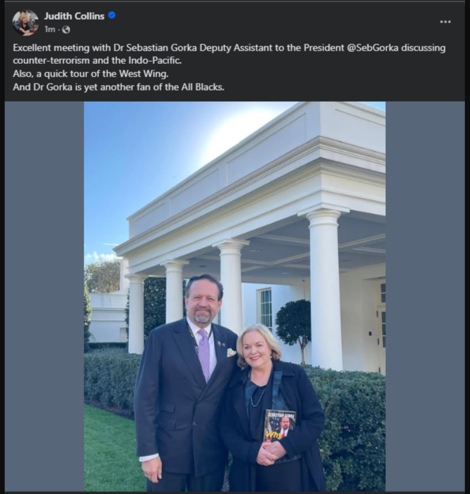 “When Power Prostrates Before Fascism: Judith Collins and the Nazi-Linked Sebastian Gorka” - 22 October 2025