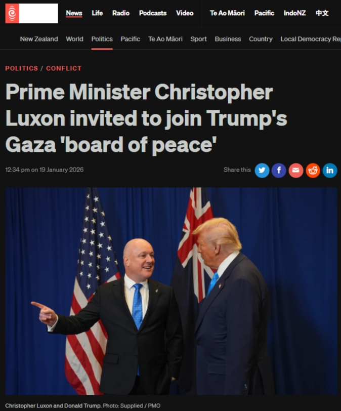 “Luxon, Trump, and the Hollowing-Out of “Independent” Foreign Policy” - 20 January 2026