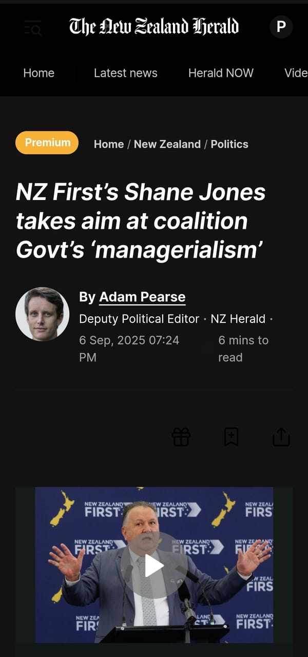 “Shane Jones - The T-Rex of Tino Rangatiratanga Destruction” - 10 September 2025