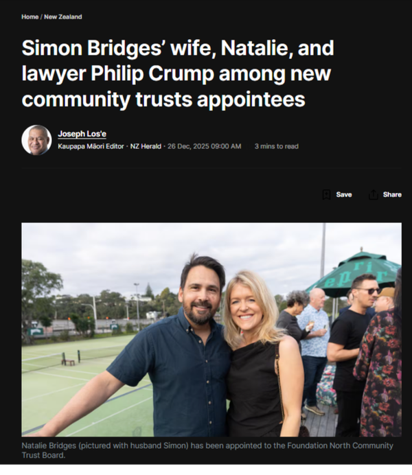 "The Heist: How Shane Jones Handed the Keys to the Community Chest to the Right-Wing Elite” - 27 December 2025