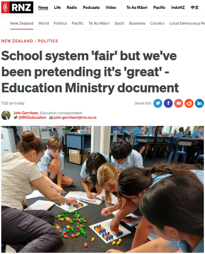 “Dismantling the Myth: New Zealand's Education System is Not "Great" — It's Failing” - 23 July 2025