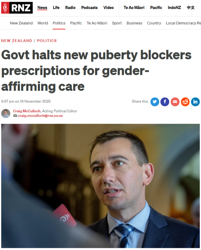 “Te Taiaha Kua Hoiho: Aotearoa’s Puberty Blocker Ban” - 20 November 2025