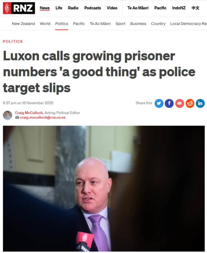 “LUXON’S LOCK-UP NATION: $2.9 BILLION TO DESTROY MĀORI WHĀNAU” - 19 November 2025