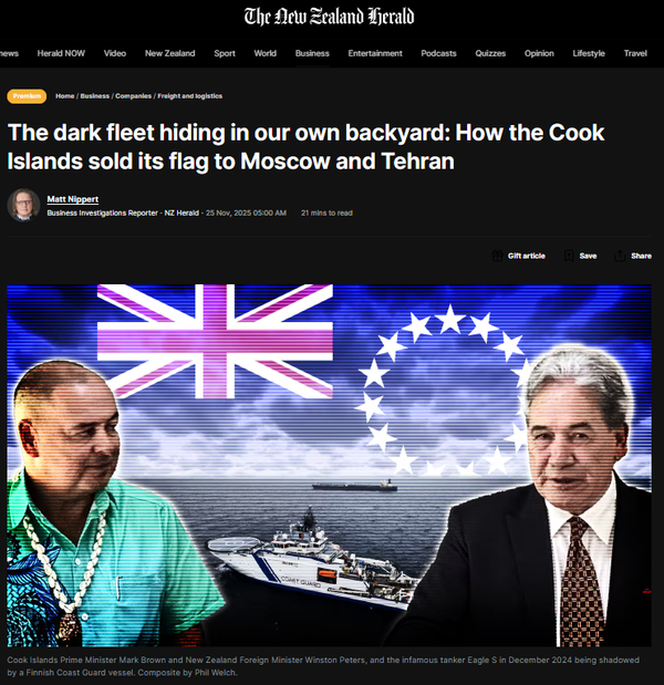 “The Shadow Fleet Sails Through Aotearoa’s Backyard” - 25 November 2025