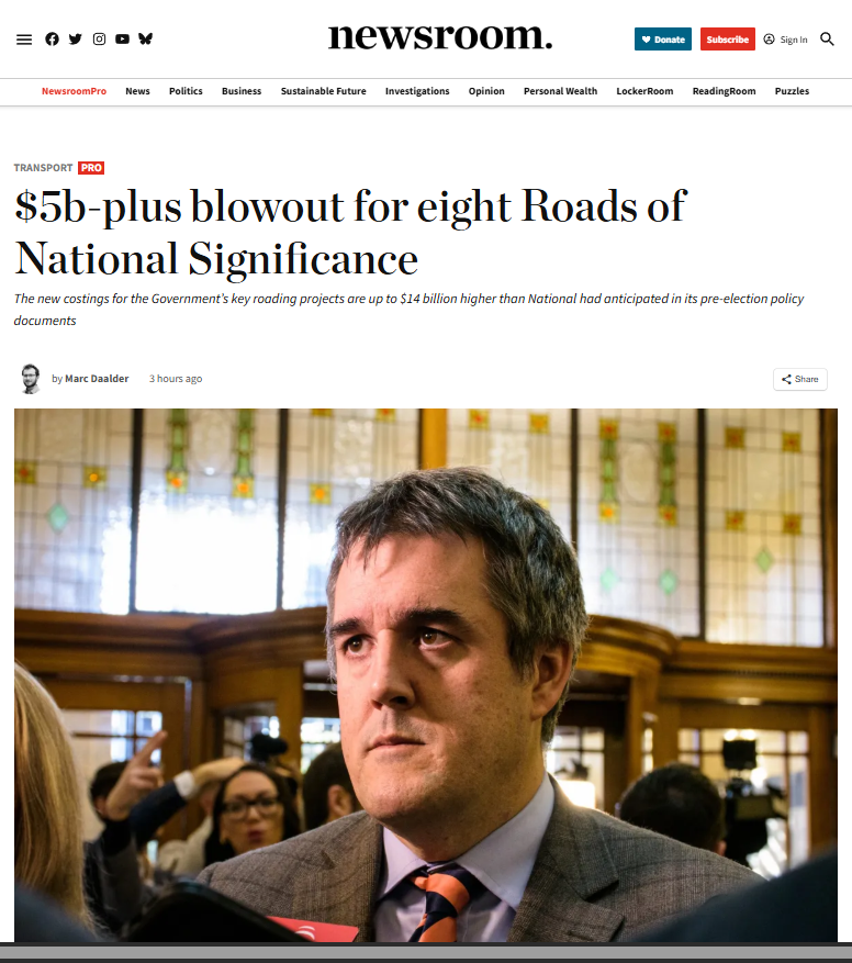 “The Roads to Bankruptcy: How Newsroom, Marc Daalder, and Chris Bishop are Selling Aotearoa’s Future to Corporate Profit Takers” - 23 October 2025