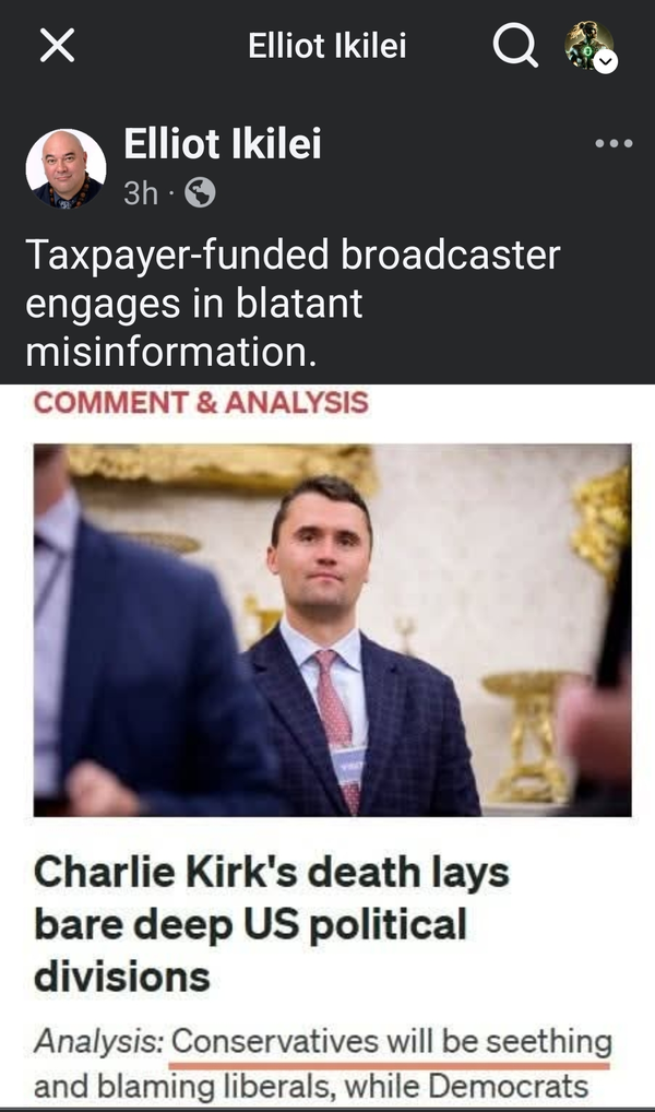 "Elliot Ikilei's toxic assault on tino rangatiratanga through fabricated "misinformation" claims" - 12 September 2025