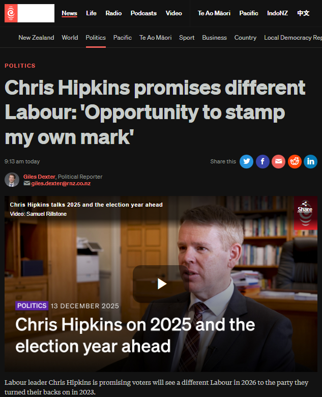 “Chris Hipkins’ “Different Labour” is Built on Māori Abandonment, Not Renewal” - 14 December 2025