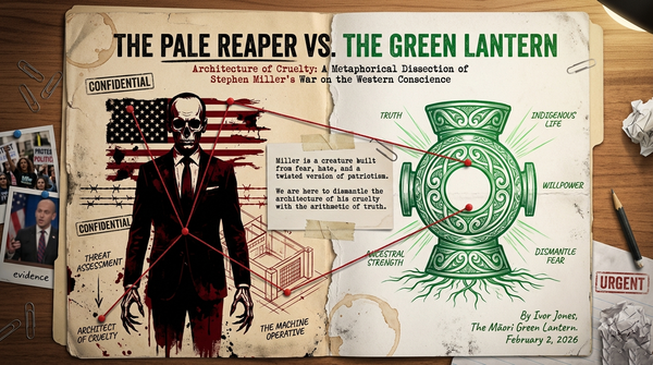 “THE PALE REAPER: How Stephen Miller’s White Supremacist Cult Burns the Western Conscience to Ash” - 2 February 2026