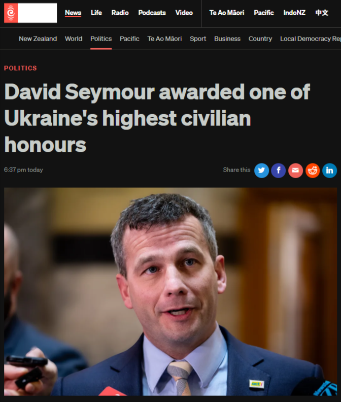 “Honouring Imperialism? A Māori Critique of David Seymour’s Ukrainian Award” - 27 August 2025