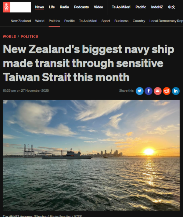 “The Strait Gambit: How New Zealand’s Quiet Stand Against Beijing Rewrites Pacific Norms” - 28 November 2025