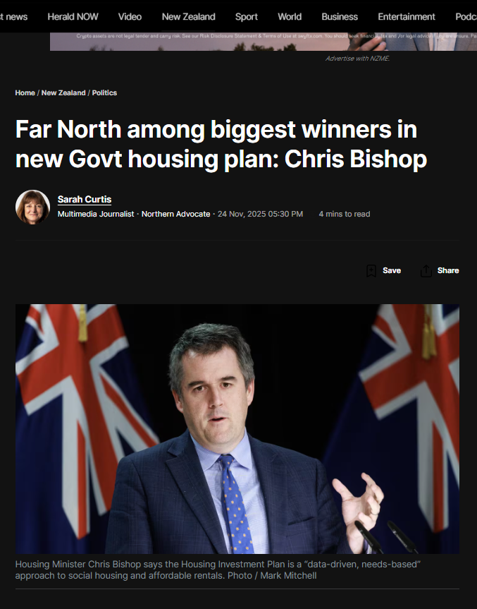 “The Far North Housing ‘Win’ That Leaves 450 Whānau in the Cold” - 25 November 2025