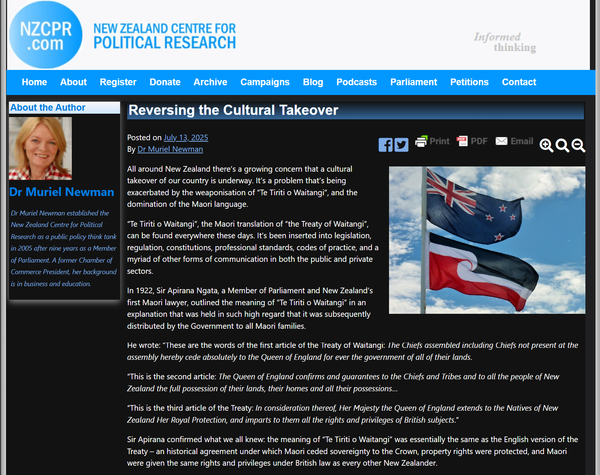 "The NZCPR's Manufactured Crisis and the Defence of White Supremacy" - 14 July 2025