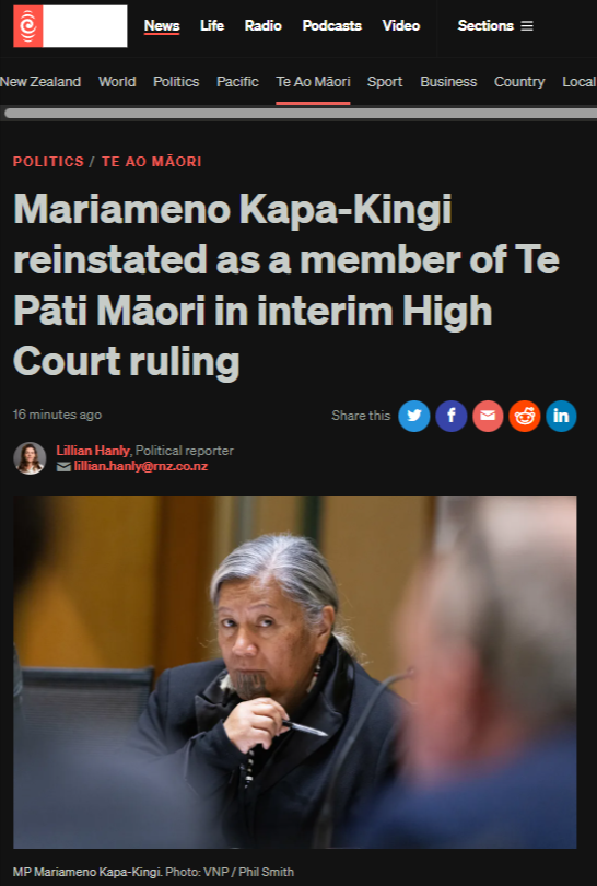 “Constitutional Betrayal: How Te Pāti Māori’s Purge of Mariameno Kapa-Kingi Exposes the Rot Inside Māori Leadership” - 6 December 2025